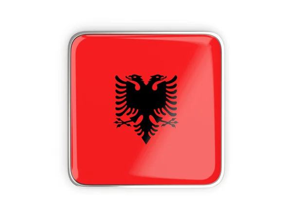 Bandiera di albania, icona quadrata — Foto Stock