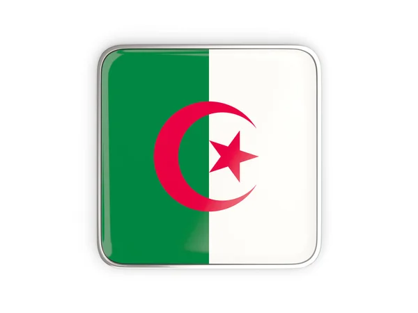 Bandeira de algeria, ícone quadrado — Fotografia de Stock