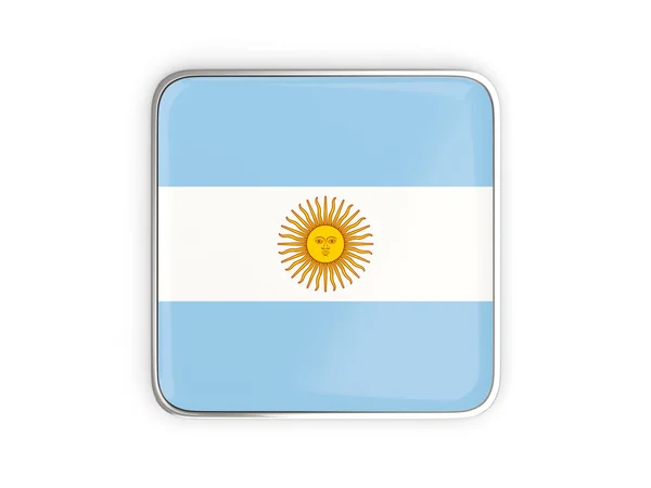 Vlajka z Argentiny, čtvercová ikona — Stock fotografie