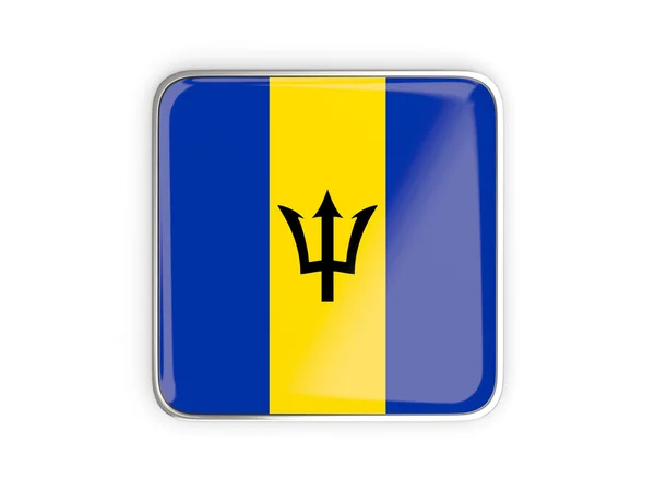 Vlag van barbados, vierkante pictogram — Stockfoto