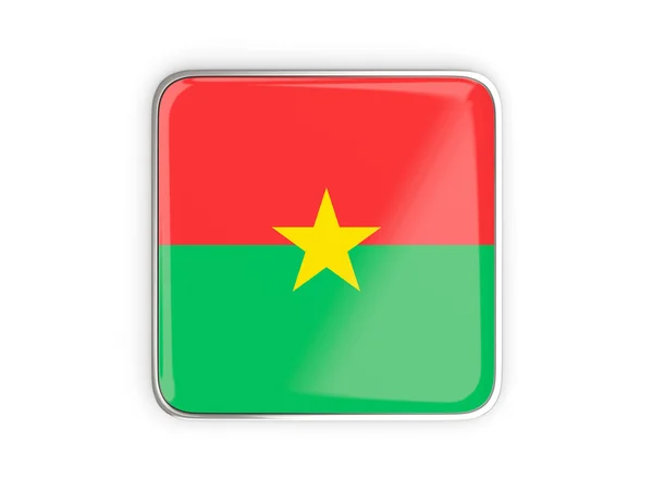 Burkina faso, fyrkantiga ikonen flagga — Stockfoto