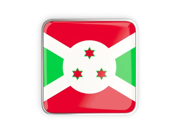 Vlajka burundi, čtvercová ikona — Stock fotografie