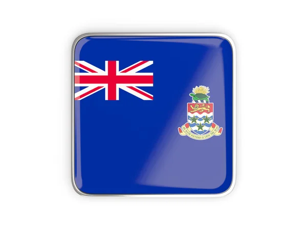 Kajmán-szigetek, négyzet alakú ikon zászlaja — Stock Fotó