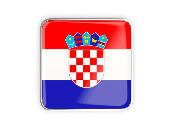 Bandeira da croácia, ícone quadrado — Fotografia de Stock