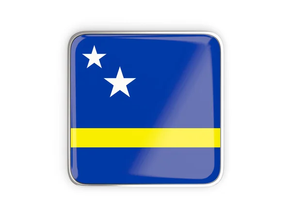 Bandera de curacao, icono cuadrado —  Fotos de Stock
