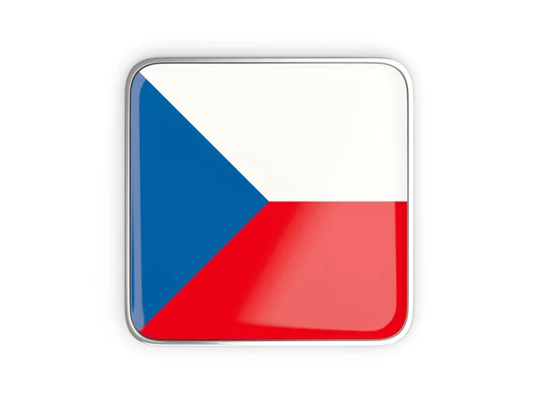 Bandiera della Repubblica Ceca, icona quadrata — Foto Stock