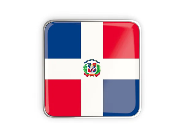 Σημαία της Δομινικανής Δημοκρατίας, τετράγωνο εικονίδιο — Φωτογραφία Αρχείου