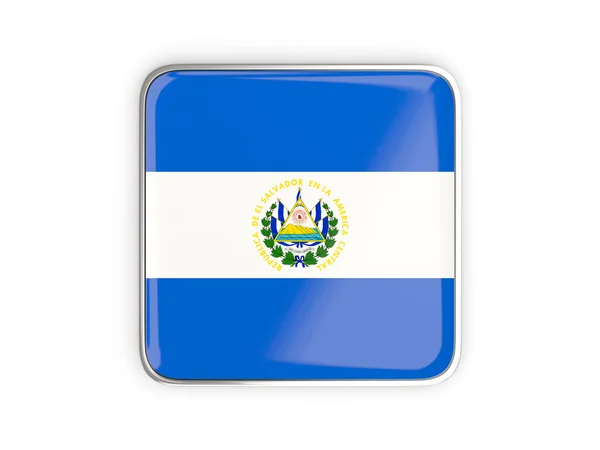 El salvador, fyrkantiga ikonen flagga — Stockfoto