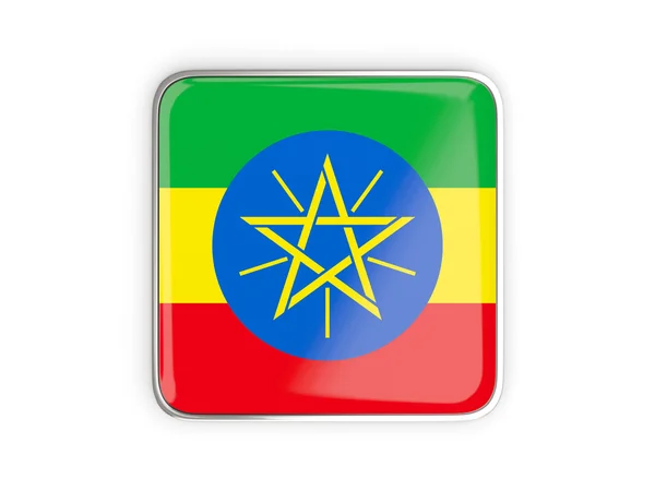 Flag of ethiopia, square icon — Stock Photo, Image