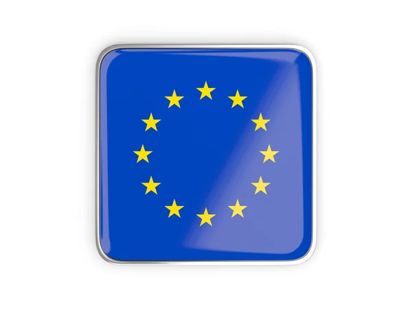 Vlag van de Europese Unie, vierkante pictogram — Stockfoto