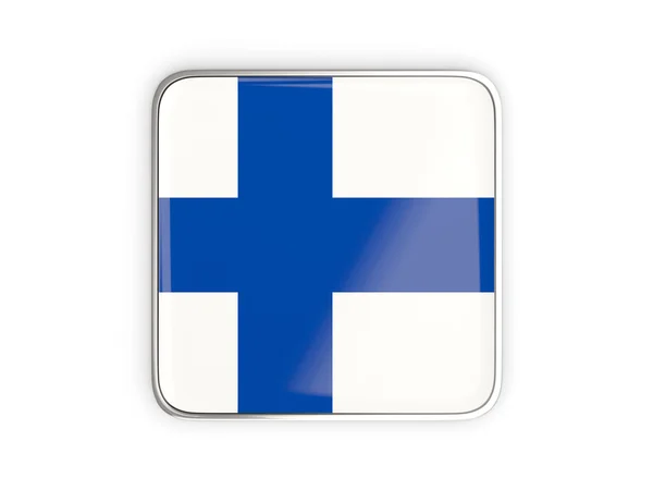 Флаг Финляндии, квадратный значок — стоковое фото
