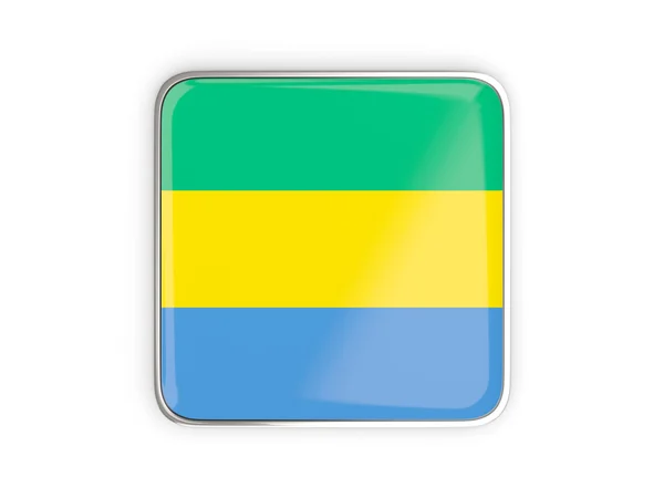Прапор Габону, квадратна іконка — стокове фото