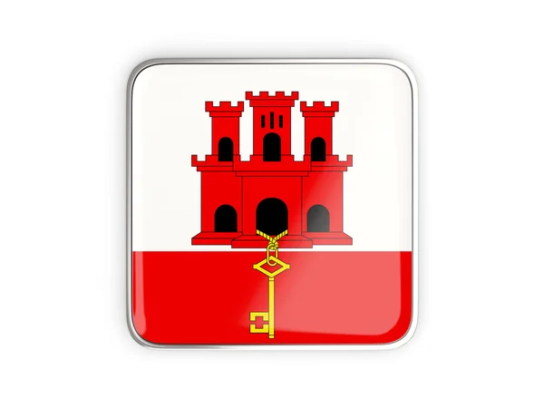 Bandeira de gibraltar, ícone quadrado — Fotografia de Stock