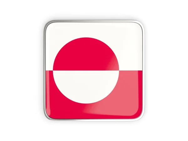 Grönland, fyrkantiga ikonen flagga — Stockfoto