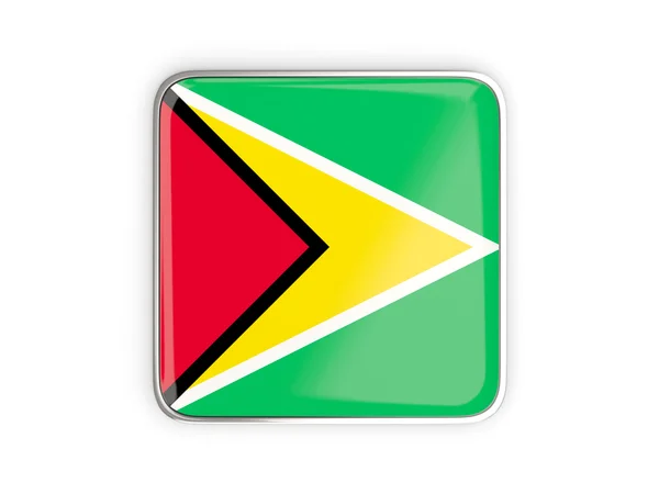 Flag of guyana, square icon — Stock Photo, Image