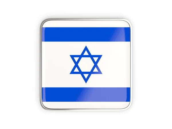 Bandera de Israel, icono cuadrado —  Fotos de Stock