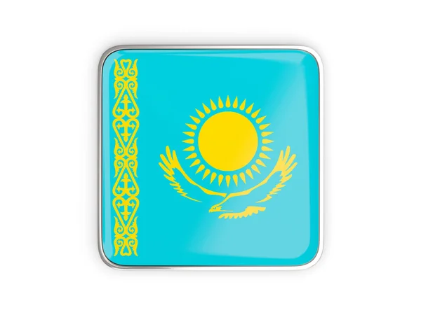 Bandera de kazakhstan, icono cuadrado —  Fotos de Stock