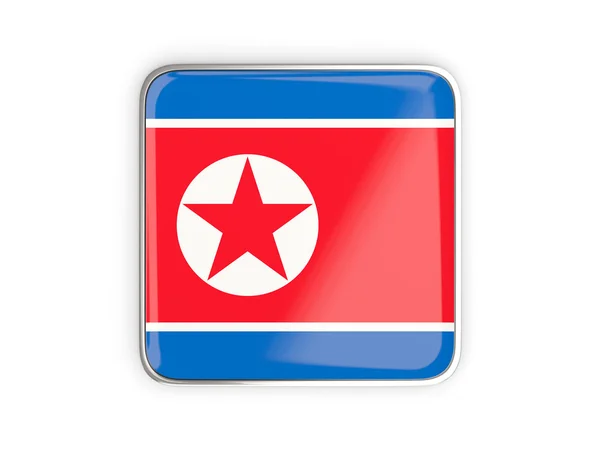 Flag of korea north, square icon — Stock Photo, Image