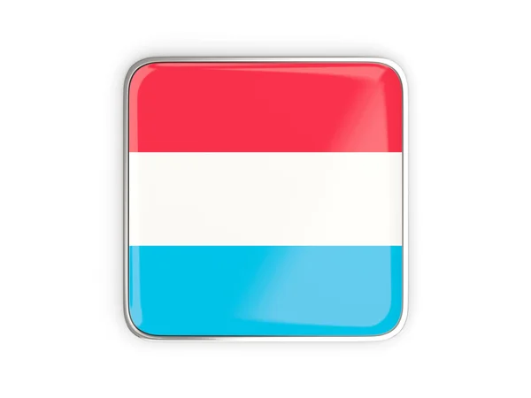 Luxemburg, fyrkantiga ikonen flagga — Stockfoto