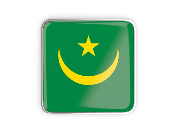 Flaga Mauretanii, kwadratowa ikona — Zdjęcie stockowe