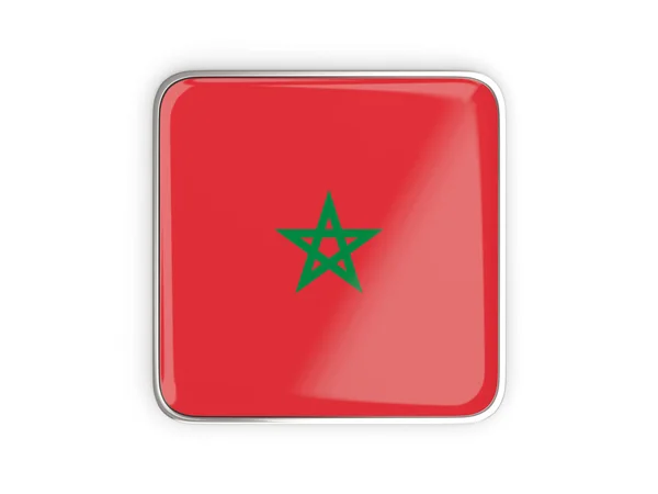 Morocco-lippu, neliökuvake — kuvapankkivalokuva