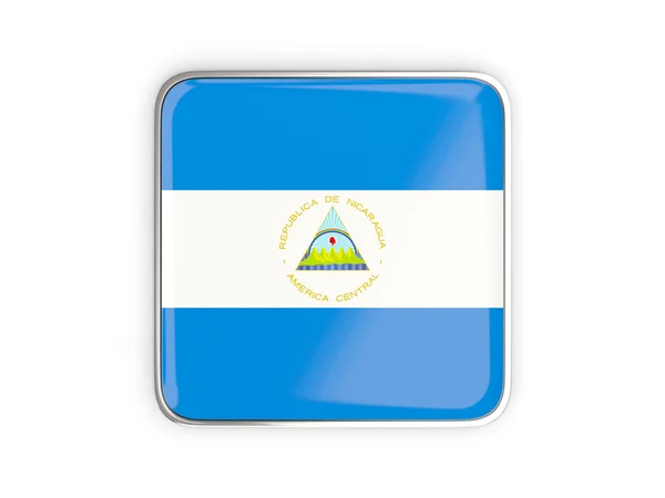 Флаг Никарагуа, квадратная икона — стоковое фото