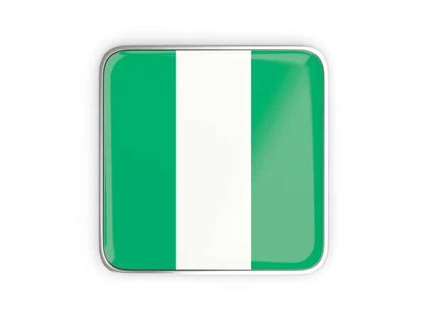 Bandera de nigeria, icono cuadrado — Foto de Stock