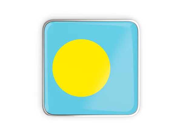 Flaga palau, kwadratowa ikona — Zdjęcie stockowe