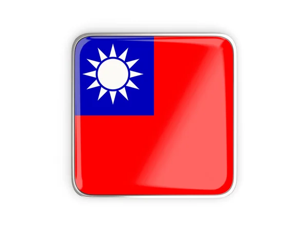 Flagga Republiken Kina, fyrkantiga ikonen — Stockfoto