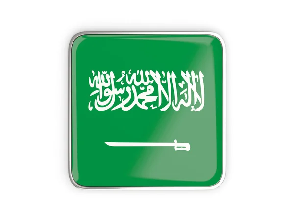 沙特阿拉伯，方形图标的旗子 — 图库照片