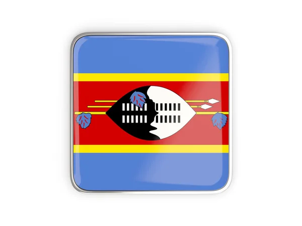 Vlag van swaziland, vierkante pictogram — Stockfoto