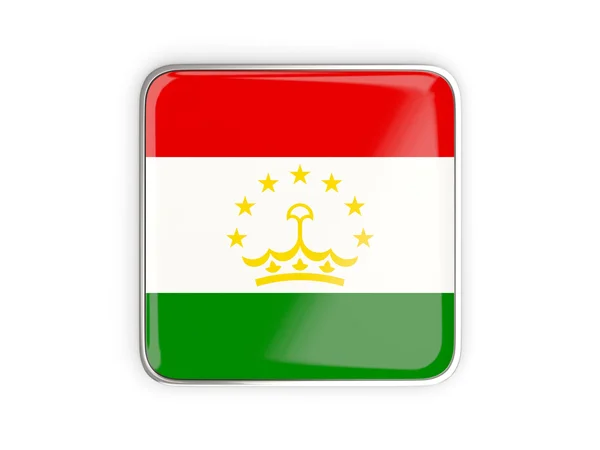 Tadzjikistan, fyrkantiga ikonen flagga — Stockfoto