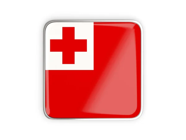 Tonga, négyzet alakú ikon zászlaja — Stock Fotó