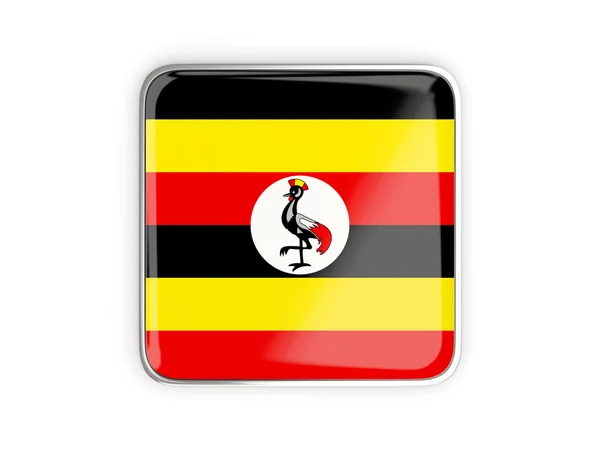 Uganda, fyrkantiga ikonen flagga — Stockfoto