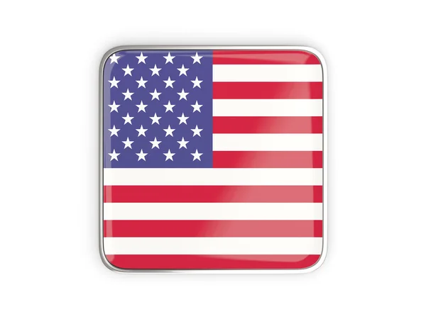 Flag of united states of america, square icon — Stock Photo, Image