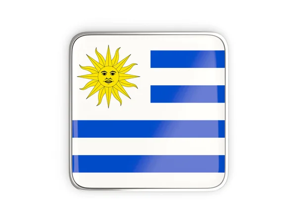 国旗的乌拉圭，方形图标 — 图库照片