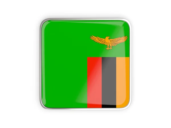 Flag of zambia, square icon — Stock Photo, Image