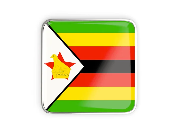 Bandeira de zimbabwe, ícone quadrado — Fotografia de Stock