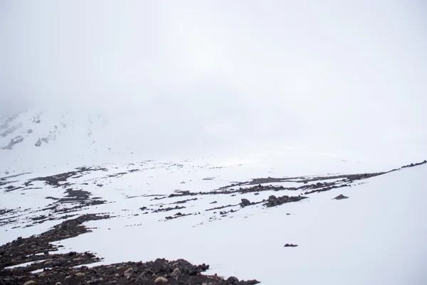 Белые снежные горы в национальном парке Тонгариро — стоковое фото