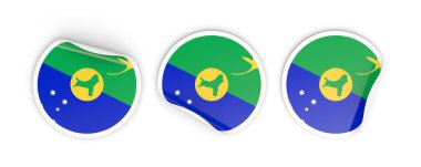 Christmas Adası, bayrağı etiketleri yuvarlak