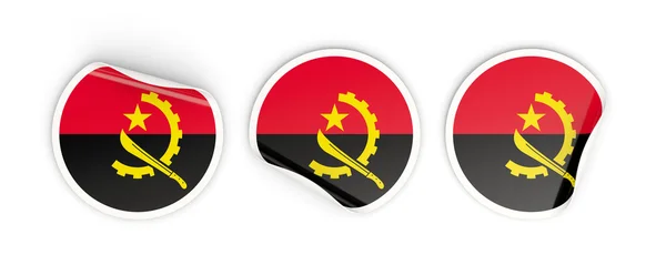 Bandeira de angola, etiquetas redondas — Fotografia de Stock