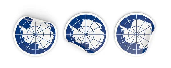 Vlag van antarctica, ronde etiketten — Stockfoto
