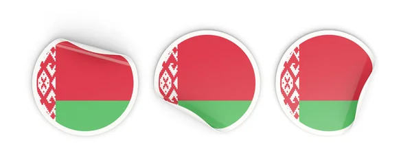 Vlag van Wit-Rusland, ronde etiketten — Stockfoto