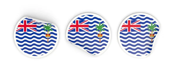 Drapeau du territoire britannique de l'océan Indien, étiquettes rondes — Photo