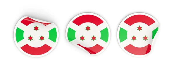 Флаг Бурунди, круглые этикетки — стоковое фото