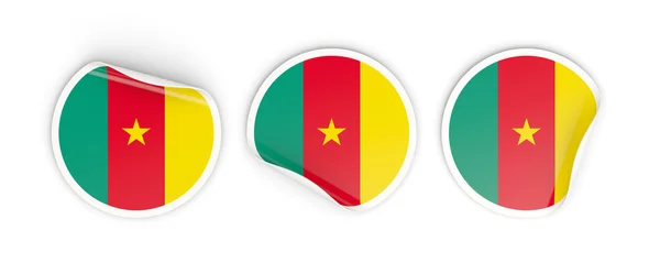 Flagga för Kamerun, runda etiketter — Stockfoto