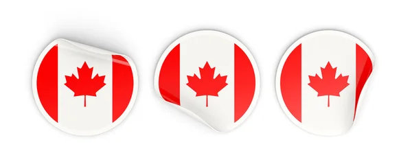Flaga Kanady, okrągłe etykiety — Zdjęcie stockowe
