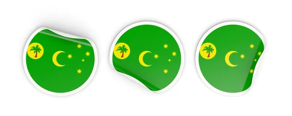 ラベル ラウンド ココス諸島の旗 — ストック写真