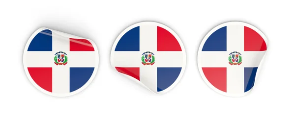 Vlajka Dominikánské republiky, kulaté štítky — Stock fotografie
