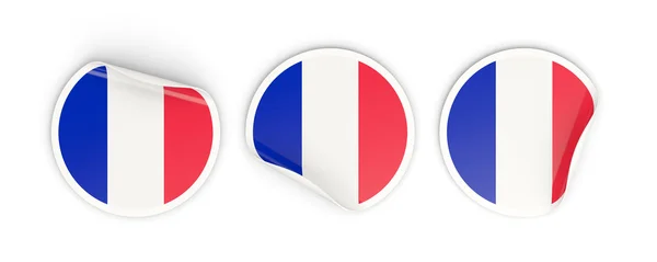 Flag of france, round labels — Stock Photo, Image